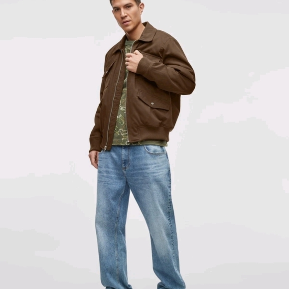 Mode of One Mens Multi Pocket Bomber Jacket in Dark Walnut XXL - Picture 3 of 11